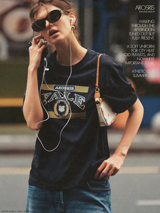 The Summer Roam Archives 'Yale' Collegiate Graphic Tee
