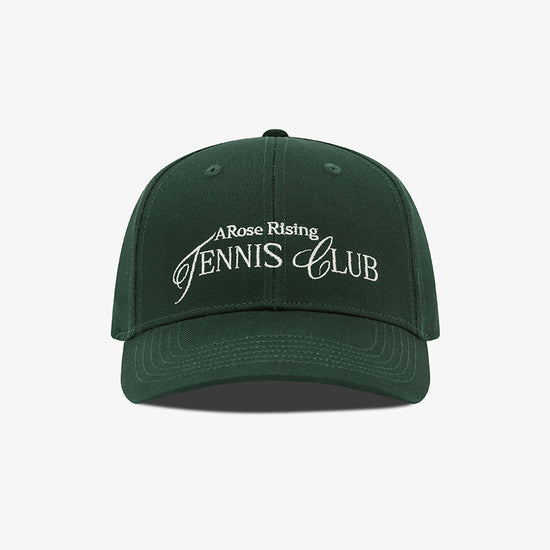AROSRIS Vintage Embroidered Dad Hat in Varsity Green — flat lay showing cotton twill fabric and retro embroidery detail
