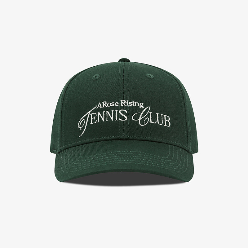 AROSRIS Vintage Embroidered Dad Hat in Varsity Green — flat lay showing cotton twill fabric and retro embroidery detail