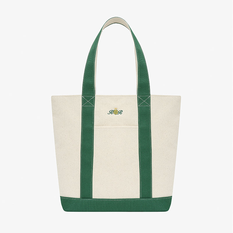 AROSRIS Structured Canvas Tennis Tote — side view showing 18.5L capacity and shape-retaining PVC-reinforced construction
