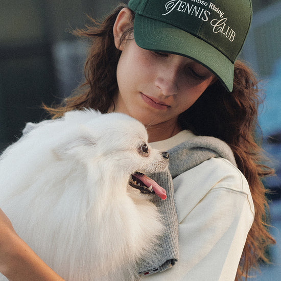 AROSRIS Embroidered Cotton Dad Hat in Varsity Green — front view showing optimized deep profile and vintage embroidery