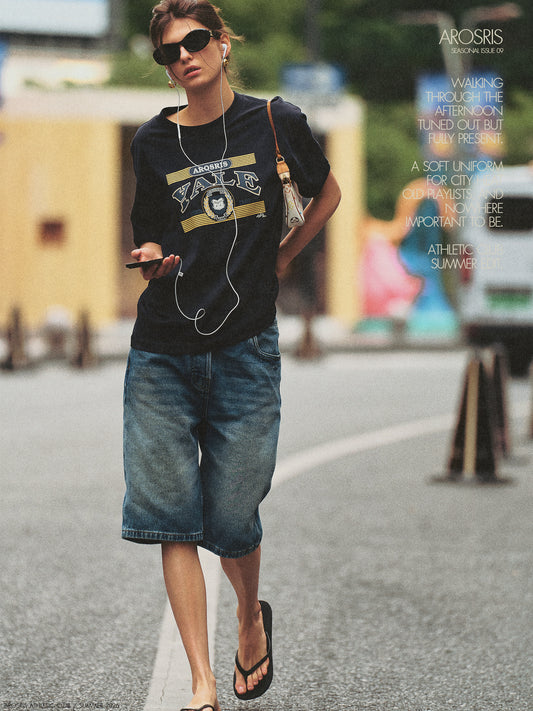 The Summer Roam Archives 'Yale' Collegiate Graphic Tee