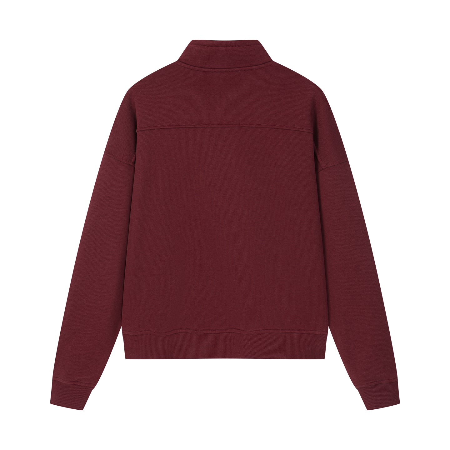 Arosris vintage-inspired campus half-zip sweatshirt showcasing a signature mock neck, silver hardware, and premium 'Sportys / Arosris' crest embroidery on a heavyweight cotton blend.