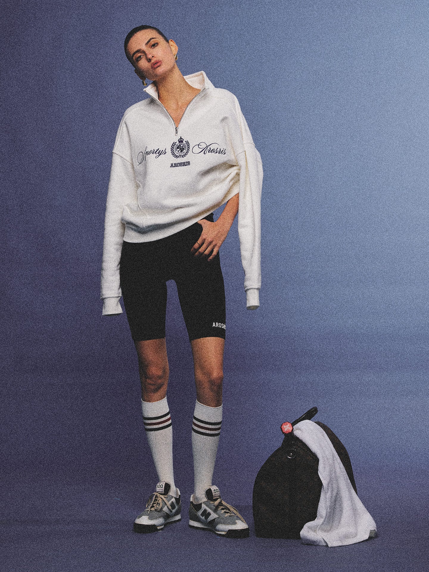 Vintage Half-Zip Campus Sweatshirt — 90s Collegiate Style | AROSRIS
