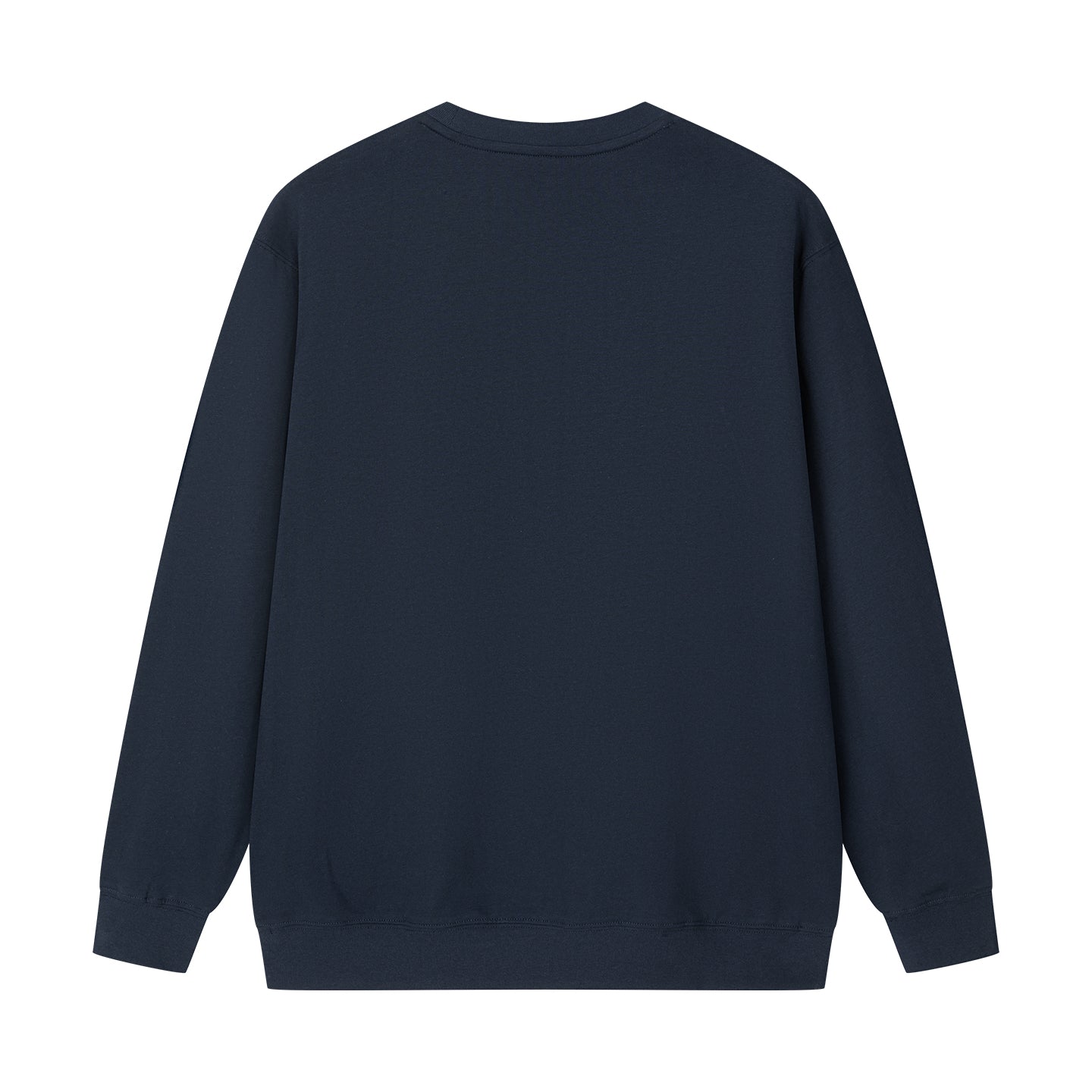 Arosris navy campus long sleeve t-shirt showcasing a relaxed crewneck silhouette, ribbed cuffs, and a classic vintage 'TENNISCLUB' arch graphic print on premium Pima cotton.