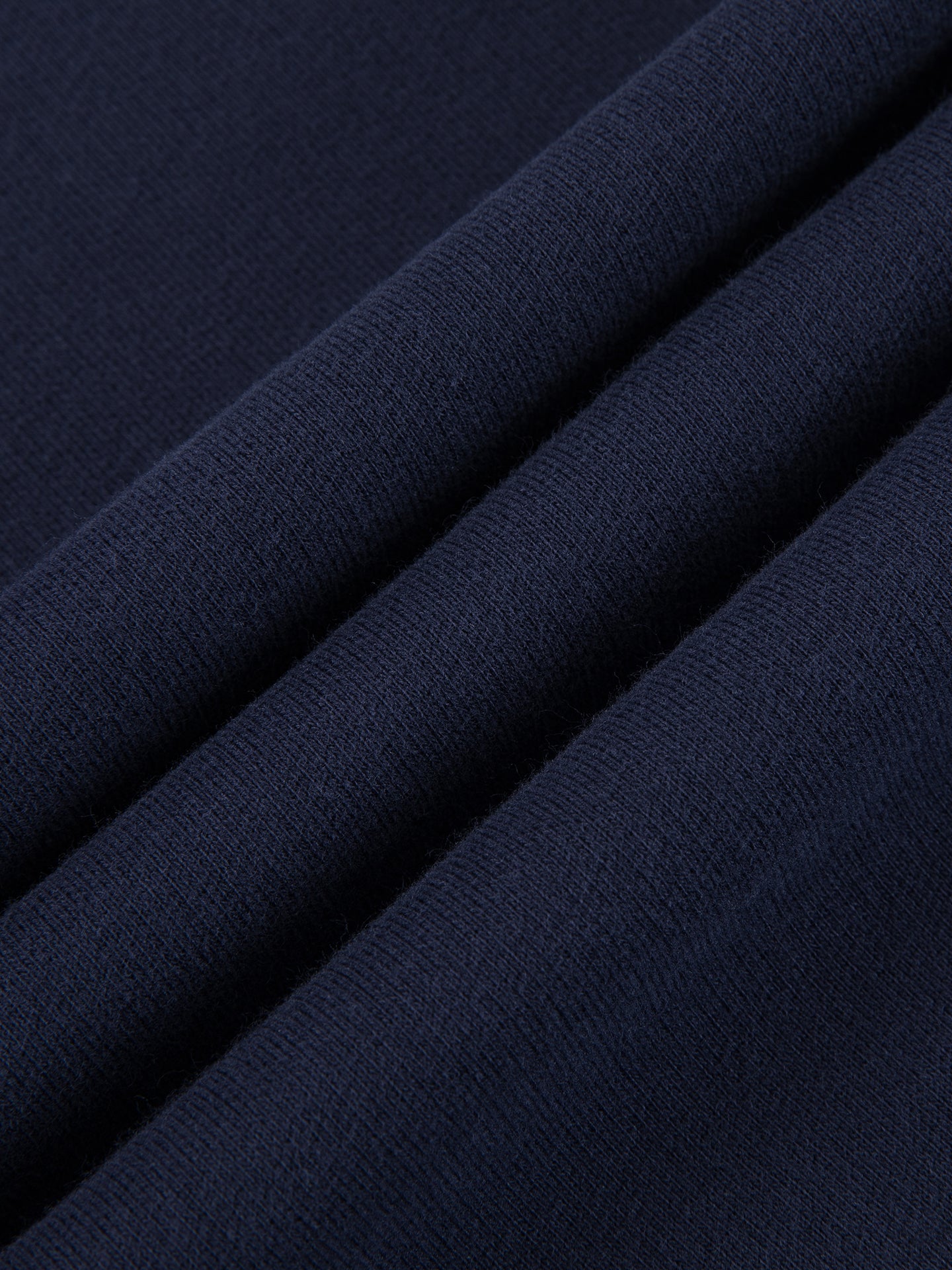 Arosris navy offshore crest crewneck sweatshirt showcasing a classic V-stitch neckline, relaxed fit, and signature gold nautical anchor embroidery.