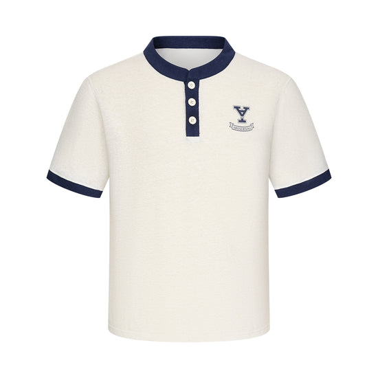 Embrace the 90s collegiate training aesthetic with the Ivy Archive Contrast Henley Tee. Featuring a classic 3-button placket, sporty ringer trims, and a comfortable relaxed fit for an effortless vintage look.