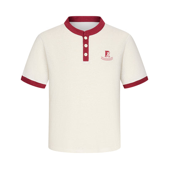 Embrace the 90s collegiate training aesthetic with the Ivy Archive Contrast Henley Tee. Featuring a classic 3-button placket, sporty ringer trims, and a comfortable relaxed fit for an effortless vintage look.