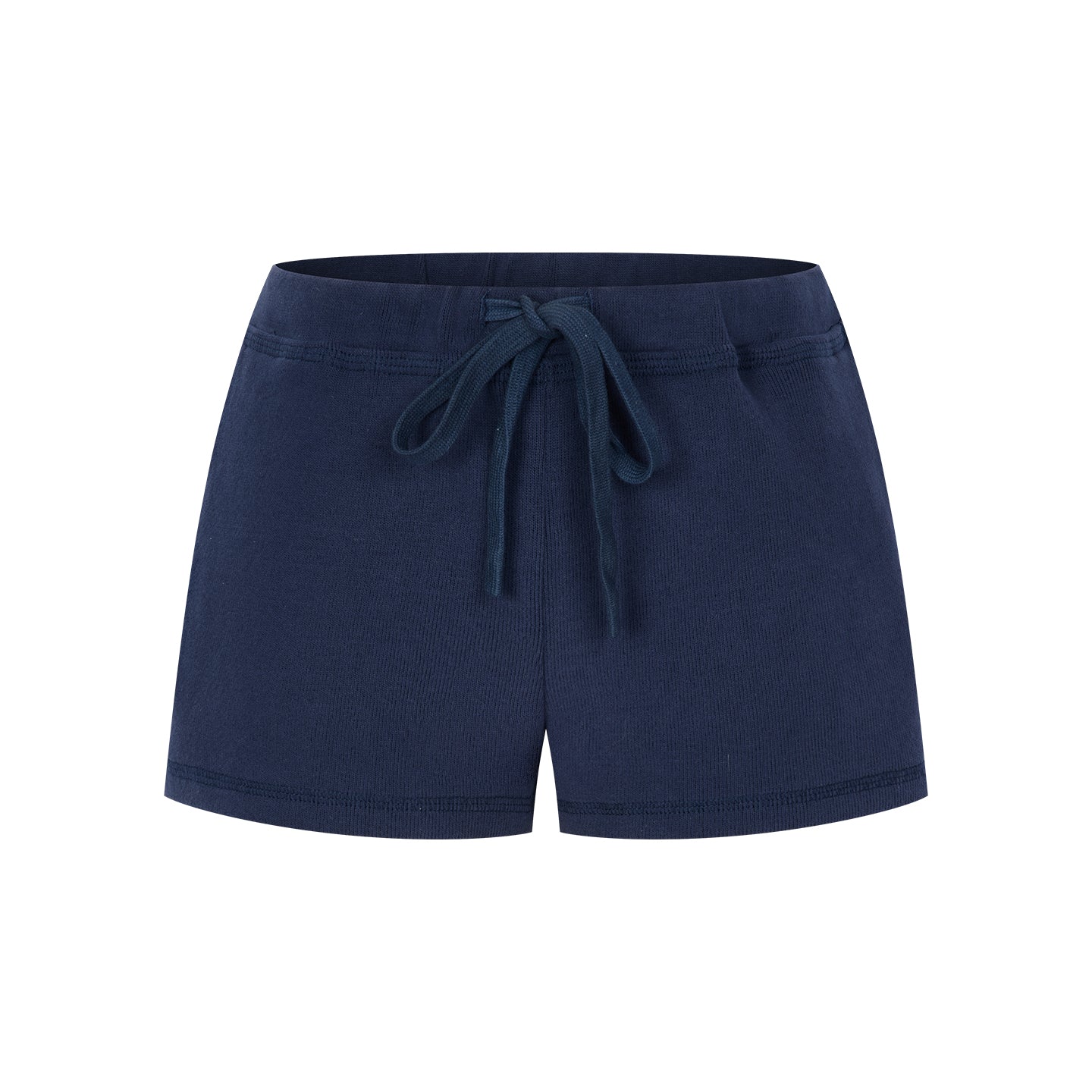 Arosris Ivy Archive high-rise varsity shorts featuring a 3-inch inseam and thick drawstring, elegantly styled on a model for an effortless 90s collegiate and sporty rich aesthetic.