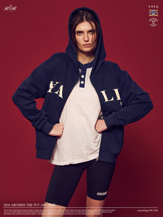 Part of The Ivy Archive. Layer up in true 90s preppy style with our Yale Navy zip-up hoodie, featuring classic collegiate embroidery and a comfortable relaxed fit.