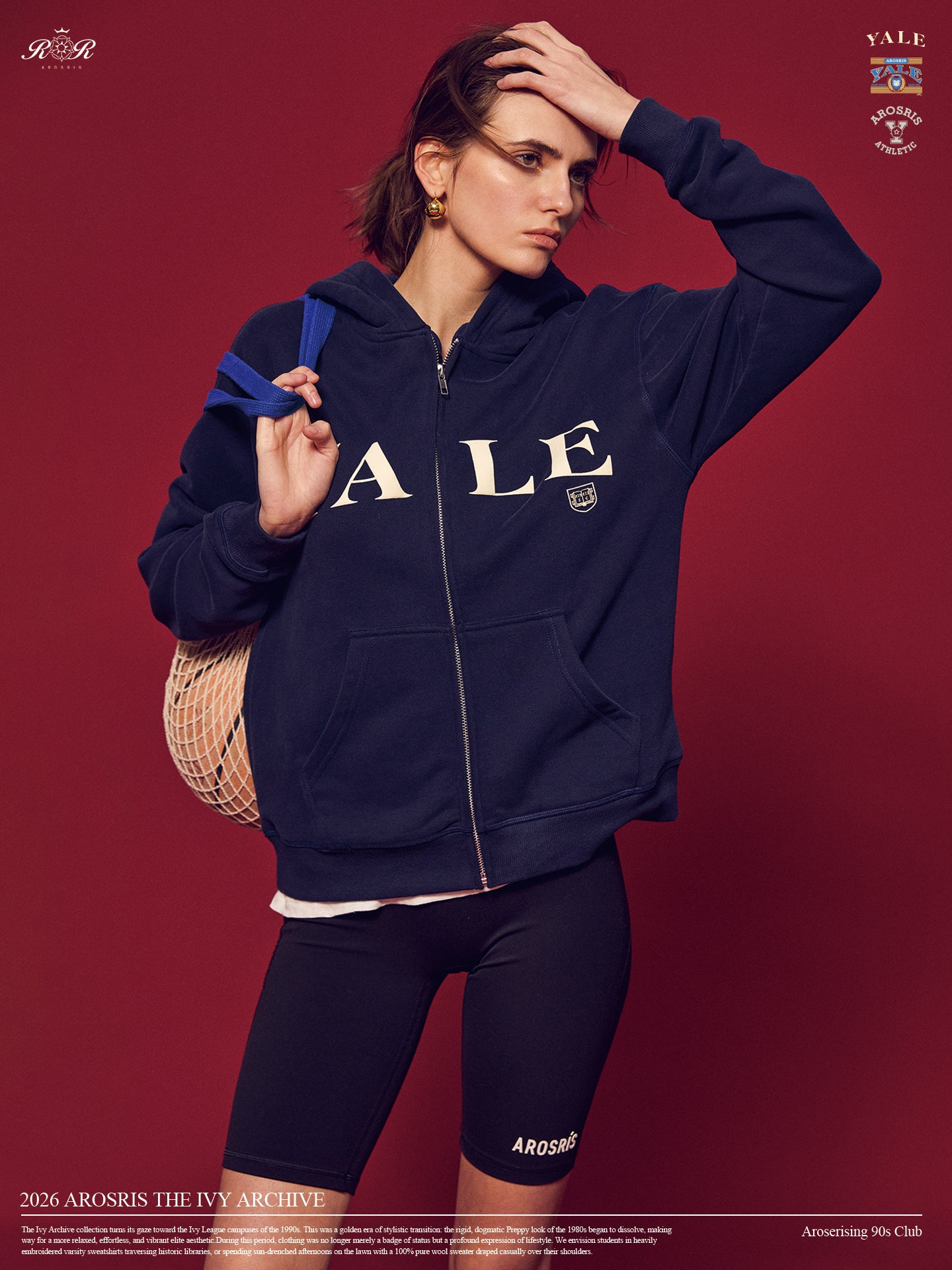 Part of The Ivy Archive. Layer up in true 90s preppy style with our Yale Navy zip-up hoodie, featuring classic collegiate embroidery and a comfortable relaxed fit.