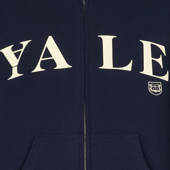 Part of The Ivy Archive. Layer up in true 90s preppy style with our Yale Navy zip-up hoodie, featuring classic collegiate embroidery and a comfortable relaxed fit.